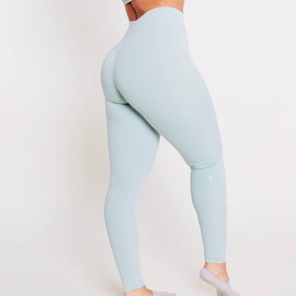 P’tula "The Taylor" Legging 28" Inseam High Waisted Stretch Grey Size Large NWOT - Picture 7 of 15